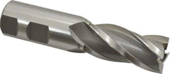 Hertel - 31/32", 2" LOC, 1" Shank Diam, 4-1/2" OAL, 4 Flute, High Speed Steel Square End Mill - Single End, Uncoated, Spiral Flute, 30° Helix, Right Hand Cut, Right Hand Flute - Eagle Tool & Supply