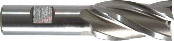 Hertel - 1", 1-7/8" LOC, 3/4" Shank Diam, 4-1/8" OAL, 4 Flute, High Speed Steel Square End Mill - Single End, Uncoated, Spiral Flute, 30° Helix, Right Hand Cut, Right Hand Flute - Eagle Tool & Supply