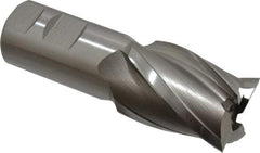 Hertel - 1-1/2", 2" LOC, 1-1/4" Shank Diam, 4-1/2" OAL, 4 Flute, High Speed Steel Square End Mill - Single End, Uncoated, Spiral Flute, 30° Helix, Right Hand Cut, Right Hand Flute - Eagle Tool & Supply
