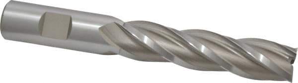 Hertel - 3/4", 3" LOC, 3/4" Shank Diam, 5-1/4" OAL, 4 Flute, High Speed Steel Square End Mill - Single End, Uncoated, Spiral Flute, 30° Helix, Right Hand Cut, Right Hand Flute - Eagle Tool & Supply