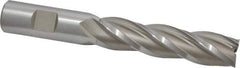 Hertel - 3/4", 3" LOC, 3/4" Shank Diam, 5-1/4" OAL, 4 Flute, High Speed Steel Square End Mill - Single End, Uncoated, Spiral Flute, 30° Helix, Right Hand Cut, Right Hand Flute - Eagle Tool & Supply