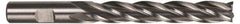 Hertel - 3/4", 2" LOC, 3/4" Shank Diam, 4-1/4" OAL, 4 Flute, High Speed Steel Square End Mill - Single End, Uncoated, Spiral Flute, 30° Helix, Centercutting, Right Hand Cut, Right Hand Flute - Eagle Tool & Supply