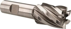 Hertel - 1-1/8", 1-1/2" LOC, 3/4" Shank Diam, 3-7/8" OAL, 6 Flute, High Speed Steel Square End Mill - Single End, Uncoated, Spiral Flute, 30° Helix, Right Hand Cut, Right Hand Flute - Eagle Tool & Supply