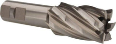 Hertel - 1-1/4", 2" LOC, 7/8" Shank Diam, 4-1/2" OAL, 6 Flute, High Speed Steel Square End Mill - Single End, Uncoated, Spiral Flute, 30° Helix, Right Hand Cut, Right Hand Flute - Eagle Tool & Supply