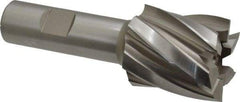 Hertel - 1-3/8", 1-1/2" LOC, 3/4" Shank Diam, 3-7/8" OAL, 6 Flute, High Speed Steel Square End Mill - Single End, Uncoated, Spiral Flute, 30° Helix, Right Hand Cut, Right Hand Flute - Eagle Tool & Supply