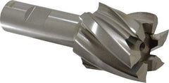 Hertel - 1-1/2", 1-1/2" LOC, 3/4" Shank Diam, 3-7/8" OAL, 6 Flute, High Speed Steel Square End Mill - Single End, Uncoated, Spiral Flute, 30° Helix, Right Hand Cut, Right Hand Flute - Eagle Tool & Supply