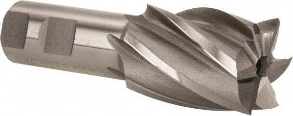 Hertel - 1-1/2", 2" LOC, 1" Shank Diam, 4-1/2" OAL, 6 Flute, High Speed Steel Square End Mill - Single End, Uncoated, Spiral Flute, 30° Helix, Right Hand Cut, Right Hand Flute - Eagle Tool & Supply
