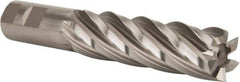 Hertel - 1-1/8", 4" LOC, 1" Shank Diam, 6-1/2" OAL, 6 Flute, High Speed Steel Square End Mill - Single End, Uncoated, Spiral Flute, 30° Helix, Right Hand Cut, Right Hand Flute - Eagle Tool & Supply