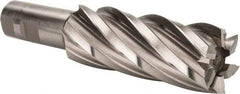 Hertel - 1-1/2", 4" LOC, 1" Shank Diam, 6-1/2" OAL, 6 Flute, High Speed Steel Square End Mill - Single End, Uncoated, Spiral Flute, 30° Helix, Right Hand Cut, Right Hand Flute - Eagle Tool & Supply