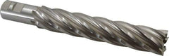 Hertel - 1-1/2", 8" LOC, 1-1/4" Shank Diam, 10-1/2" OAL, 6 Flute, High Speed Steel Square End Mill - Single End, Uncoated, Spiral Flute, 30° Helix, Right Hand Cut, Right Hand Flute - Eagle Tool & Supply