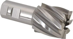 Hertel - 2", 2" LOC, 1-1/4" Shank Diam, 4-1/2" OAL, 8 Flute, High Speed Steel Square End Mill - Single End, Uncoated, Spiral Flute, 30° Helix, Right Hand Cut, Right Hand Flute - Eagle Tool & Supply