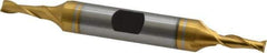 Hertel - 5/32", 7/16" LOC, 3/8" Shank Diam, 3-1/8" OAL, 2 Flute, High Speed Steel Square End Mill - Double End, TiN Finish, Spiral Flute, 30° Helix, Centercutting, Right Hand Cut, Right Hand Flute - Eagle Tool & Supply