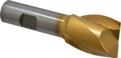 Hertel - 1-1/4", 1-1/2" LOC, 3/4" Shank Diam, 3-7/8" OAL, 2 Flute, High Speed Steel Square End Mill - Single End, TiN Finish, Spiral Flute, 30° Helix, Centercutting, Right Hand Cut, Right Hand Flute - Eagle Tool & Supply
