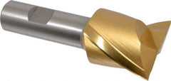 Hertel - 1-1/2", 1-1/2" LOC, 3/4" Shank Diam, 3-7/8" OAL, 2 Flute, High Speed Steel Square End Mill - Single End, TiN Finish, Spiral Flute, 30° Helix, Centercutting, Right Hand Cut, Right Hand Flute - Eagle Tool & Supply