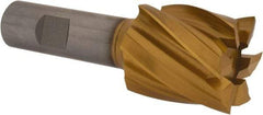 Hertel - 1-3/8", 1-1/2" LOC, 3/4" Shank Diam, 3-7/8" OAL, 6 Flute, High Speed Steel Square End Mill - Single End, TiN Finish, Spiral Flute, 30° Helix, Right Hand Cut, Right Hand Flute - Eagle Tool & Supply
