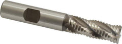 Hertel - 1/2" Diam, Coarse Pitch, 1-1/4" LOC, 4 Flute Cobalt Roughing Square End Mill - Uncoated, 3-1/4" OAL, 1/2" Shank Diam, Single End, Centercutting, 30° Helix - Eagle Tool & Supply