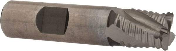 Hertel - 5/8" Diam, Coarse Pitch, 5/8" LOC, 4 Flute Cobalt Roughing Square End Mill - Uncoated, 2-3/4" OAL, 5/8" Shank Diam, Single End, Centercutting, 30° Helix - Eagle Tool & Supply
