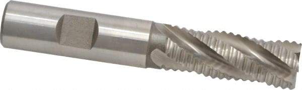 Hertel - 5/8" Diam, Coarse Pitch, 1-5/8" LOC, 4 Flute Cobalt Roughing Square End Mill - Uncoated, 3-3/4" OAL, 5/8" Shank Diam, Single End, Centercutting, 30° Helix - Eagle Tool & Supply