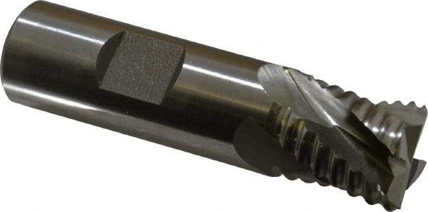 Hertel - 3/4" Diam, Coarse Pitch, 3/4" LOC, 4 Flute Cobalt Roughing Square End Mill - Uncoated, 2-7/8" OAL, 3/4" Shank Diam, Single End, Centercutting, 30° Helix - Eagle Tool & Supply