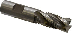 Hertel - 3/4" Diam, Coarse Pitch, 1-5/8" LOC, 4 Flute Cobalt Roughing Square End Mill - Uncoated, 3-3/4" OAL, 3/4" Shank Diam, Single End, Centercutting, 30° Helix - Eagle Tool & Supply