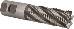 Hertel - 1-1/4" Diam, Coarse Pitch, 3" LOC, 6 Flute Cobalt Roughing Square End Mill - Uncoated, 5-1/2" OAL, 1-1/4" Shank Diam, Single End, Centercutting, 30° Helix - Eagle Tool & Supply
