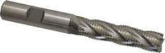 Hertel - 1/2" Diam, Fine Pitch, 2" LOC, 4 Flute Cobalt Roughing Square End Mill - Uncoated, 4" OAL, 1/2" Shank Diam, Single End, Centercutting, 30° Helix - Eagle Tool & Supply