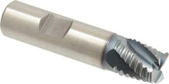 Hertel - 5/8" Diam, Coarse Pitch, 5/8" LOC, 4 Flute Cobalt Roughing Square End Mill - TiCN Finish, 2-3/4" OAL, 5/8" Shank Diam, Single End, Centercutting, 30° Helix - Eagle Tool & Supply