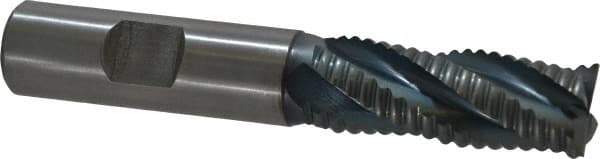 Hertel - 5/8" Diam, Coarse Pitch, 1-5/8" LOC, 4 Flute Cobalt Roughing Square End Mill - TiCN Finish, 3-3/4" OAL, 5/8" Shank Diam, Single End, Centercutting, 30° Helix - Eagle Tool & Supply