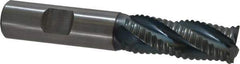Hertel - 5/8" Diam, Coarse Pitch, 1-5/8" LOC, 4 Flute Cobalt Roughing Square End Mill - TiCN Finish, 3-3/4" OAL, 5/8" Shank Diam, Single End, Centercutting, 30° Helix - Eagle Tool & Supply