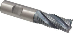 Hertel - 3/4" Diam, Coarse Pitch, 1-5/8" LOC, 4 Flute Cobalt Roughing Square End Mill - TiCN Finish, 3-7/8" OAL, 3/4" Shank Diam, Single End, Centercutting, 30° Helix - Eagle Tool & Supply