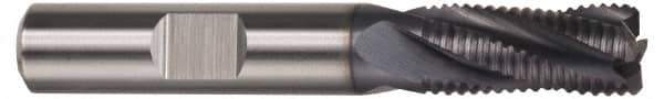 Hertel - 3/4" Diam, Fine Pitch, 4" LOC, 4 Flute Cobalt Roughing Square End Mill - TiCN Finish, 6-1/4" OAL, 3/4" Shank Diam, Single End, 30° Helix - Eagle Tool & Supply