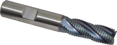 Hertel - 1/2" Diam, Fine Pitch, 1-1/4" LOC, 4 Flute Cobalt Roughing Square End Mill - TiCN Finish, 3-1/4" OAL, 1/2" Shank Diam, Single End, Centercutting, 30° Helix - Eagle Tool & Supply