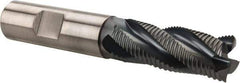 Hertel - 5/8" Diam, Fine Pitch, 1-5/8" LOC, 4 Flute Cobalt Roughing Square End Mill - TiCN Finish, 3-3/4" OAL, 5/8" Shank Diam, Single End, Centercutting, 30° Helix - Eagle Tool & Supply