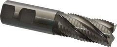 Hertel - 1" Diam, Coarse Pitch, 2" LOC, 5 Flute Cobalt Roughing Square End Mill - Uncoated, 4-1/2" OAL, 1" Shank Diam, Single End, Centercutting, 30° Helix - Eagle Tool & Supply