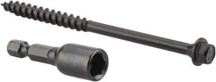 Value Collection - 1/4", 4" OAL, Hex Head Wood Screw - Steel - Eagle Tool & Supply