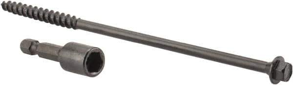 Value Collection - 1/4", 6" OAL, Hex Head Wood Screw - Steel - Eagle Tool & Supply