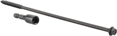 Value Collection - 1/4", 8" OAL, Hex Head Wood Screw - Steel - Eagle Tool & Supply