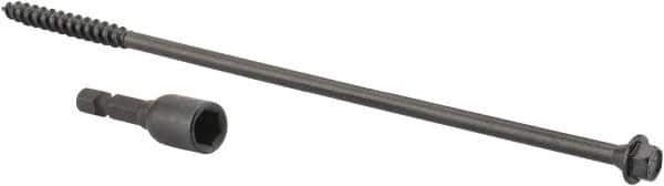 Value Collection - 1/4", 8" OAL, Hex Head Wood Screw - Steel - Eagle Tool & Supply