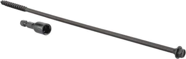 Value Collection - 1/4", 10" OAL, Hex Head Wood Screw - Steel - Eagle Tool & Supply