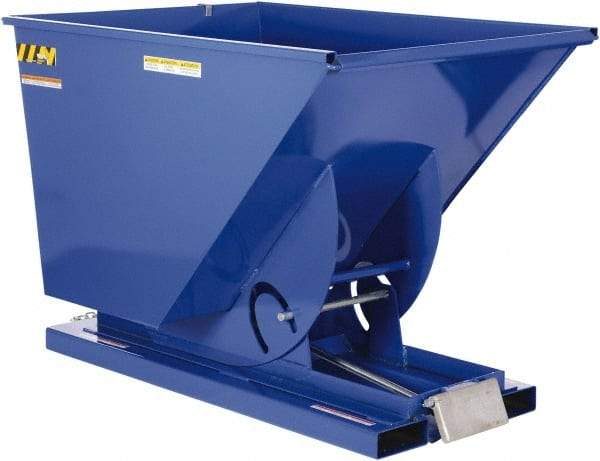Vestil - 2,000 Lb Load Capacity, 1-1/2 Cu Yd, Steel Self-Dumping Hopper - 43-11/16" Wide x 68-5/16" Long x 51-13/16" High, Blue - Eagle Tool & Supply