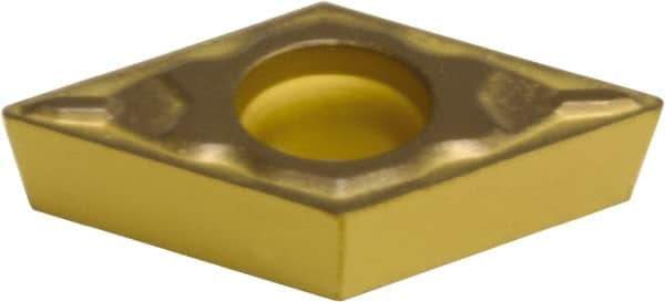 Sumitomo - DCMT32.51 ELU Grade AC630M Carbide Turning Insert - Al2O3 Finish, 55° Diamond, 3/8" Inscr Circle, 5/32" Thick, 1/64" Corner Radius - Eagle Tool & Supply