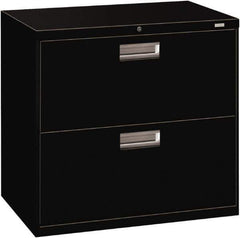 Hon - 30" Wide x 28-3/8" High x 19-1/4" Deep, 2 Drawer Roll-Out - Steel, Black - Eagle Tool & Supply