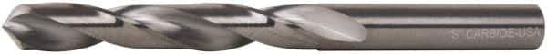 Hertel - Letter S 118° Solid Carbide Jobber Drill - Bright Finish, Right Hand Cut, Spiral Flute, Straight Shank, 4" OAL, Standard Point - Eagle Tool & Supply