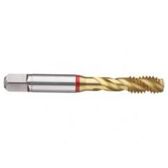 M3x0.50 6H 3-Flute PM Cobalt Red Ring Semi-Bottoming 40 degree Spiral Flute Tap-TiN - Eagle Tool & Supply