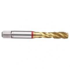M10x1.5 6H 3-Flute PM Cobalt Red Ring Semi-Bottoming 40 degree Spiral Flute Tap-TiN - Eagle Tool & Supply
