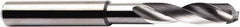 Seco - 7/16" 140° Spiral Flute Solid Carbide Screw Machine Drill Bit - Multilayer TiAlN Finish, Right Hand Cut, 2.165" Flute Length, 4.016" OAL, Through Coolant - Eagle Tool & Supply