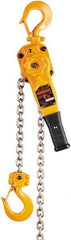 Harrington Hoist - 4,000 Lb Lifting Capacity, 20' Lift Height, Lever Hoist - Made from Chain, 59 Lb Avg Pull to Lift Rated Load, 1 Chain - Eagle Tool & Supply