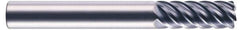 RobbJack - 7/16", 6 Flute, Single End, Solid Carbide, 0.04" Corner Radius End Mill - 4" OAL, 45° Helix, Right Hand Flute, 1-1/8" LOC, Right Hand Cut - Eagle Tool & Supply