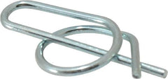 Value Collection - 1/2" Shaft Diam, 1.42" Long, 1/16" Wire Diam, Locking Cotter Pin - 0.51 to 0.52" Ring Diam, RC 60-70 Spring Steel, Zinc-Plated Finish - Eagle Tool & Supply