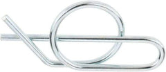 Value Collection - 5/8" Shaft Diam, 1.69" Long, 0.072" Wire Diam, Locking Cotter Pin - 0.635 to 0.645" Ring Diam, RC 60-70 Spring Steel, Zinc-Plated Finish - Eagle Tool & Supply